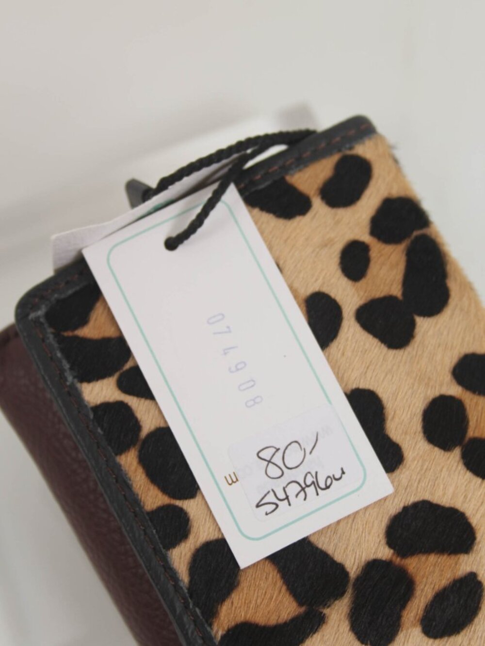NWT Soruka Recycled Leather Leopard Print Wallet Colorful Clutch - Picture 8 of 10
